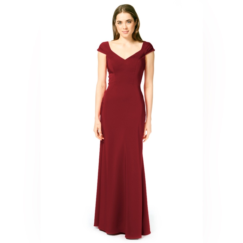 Like New BARI JAY STYLE 1890 BRIDESMAID DRESS in Wine color